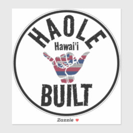 Pegatina HAOLE CONSTRUYÓ TRIBAL HI Flag SHAKA HAWAII