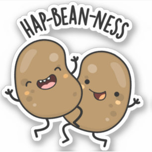 Pegatina Hap-bean Funny Bean Puns