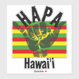 Pegatina HAPA HAWAII Kānaka Maoli Bandera TRIBAL SHAKA BG