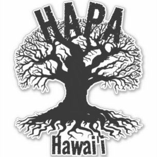 Pegatina HAPA HAWAII ROOTS Blk