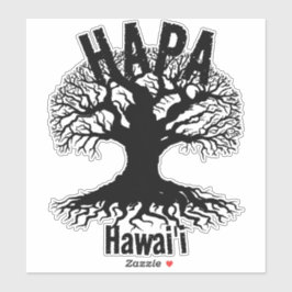 Pegatina HAPA HAWAII ROOTS Blk