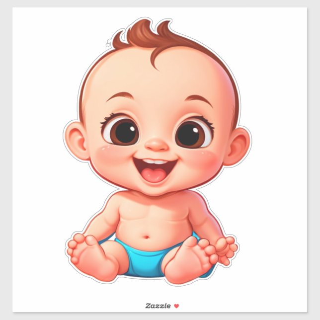 Pegatina Happy Baby Cartoon (Hoja)