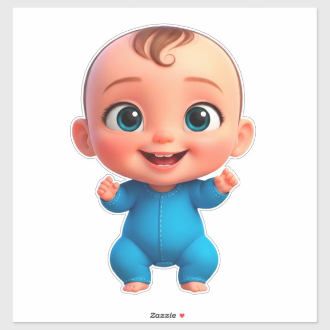 Pegatina Happy Baby Cartoon (Hoja)