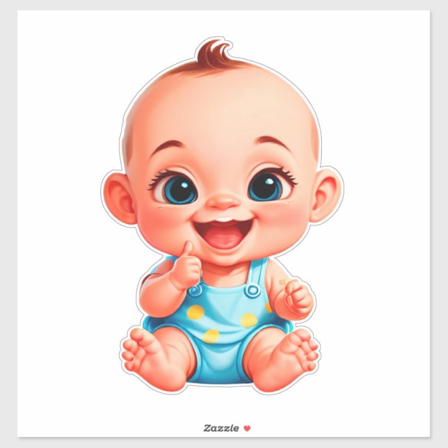 Pegatina Happy Baby Cartoon (Hoja)