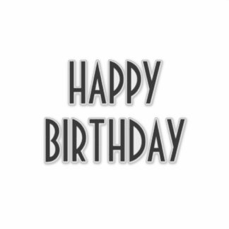 Pegatina Happy Birthday Custom Simple Minimal Black