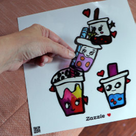 Pegatina Happy Boba Tea Bubble Teas Bobas Kawaii