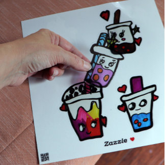 Pegatina Happy Boba Tea Bubble Teas Bobas Kawaii