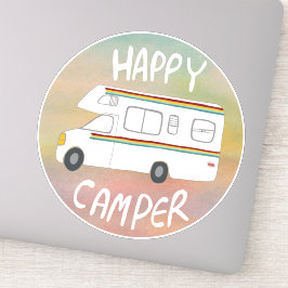Pegatina Happy Camper Rainbow RV Sunset Motorhome RV