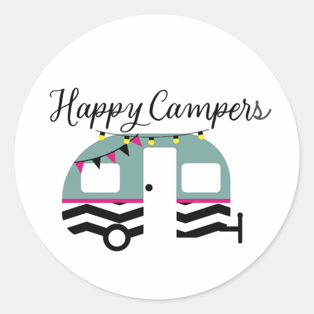 Pegatina Happy Campers (Anverso)