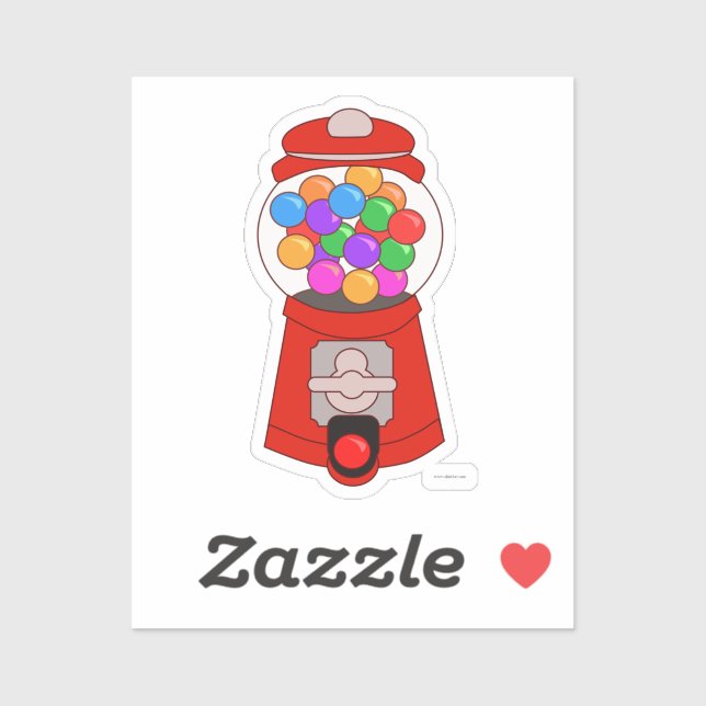 Pegatina Happy Cute Gumball Machine Personalizado Art (Hoja)