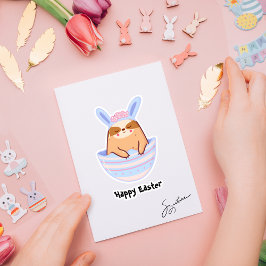 Pegatina Happy Easter Cute Slote Custom Name