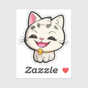 Pegatina happy kitten