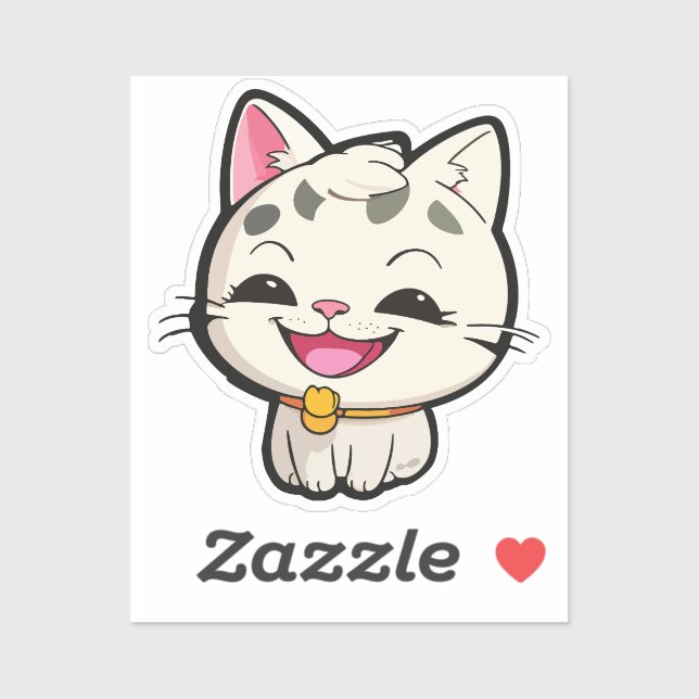 Pegatina happy kitten (Hoja)