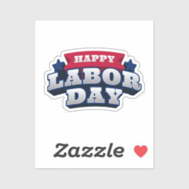 Pegatina Happy Labor Day Patriotic Vinyl Custom Cut Sticker