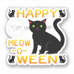 Pegatina Happy Meow-O-Ween