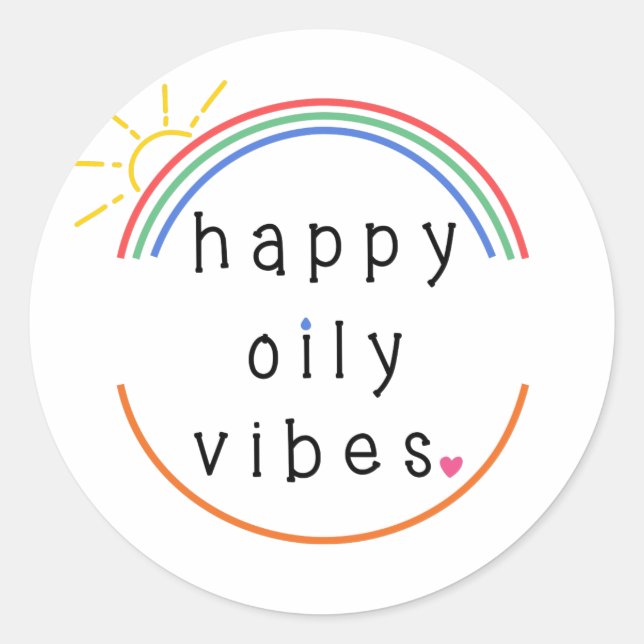 Pegatina Happy Oily Vibes (Anverso)