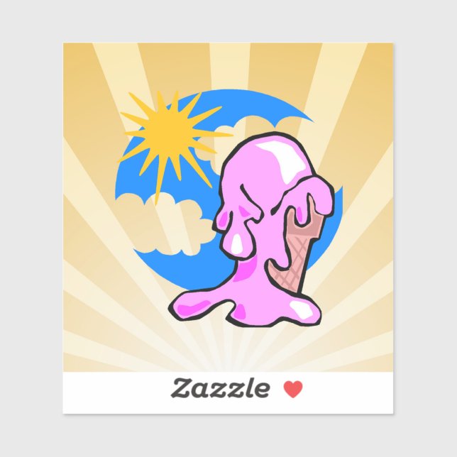 Pegatina Happy on ice cream (Hoja)