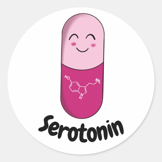 Pegatina Happy Pill - Serotonin (Anverso)