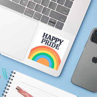 Pegatina Happy Pride Minimalist Rainbow Sticker