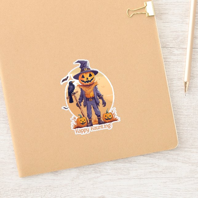 Pegatina Happy Scarecrow Jack-o'-Lantern (Cuaderno)