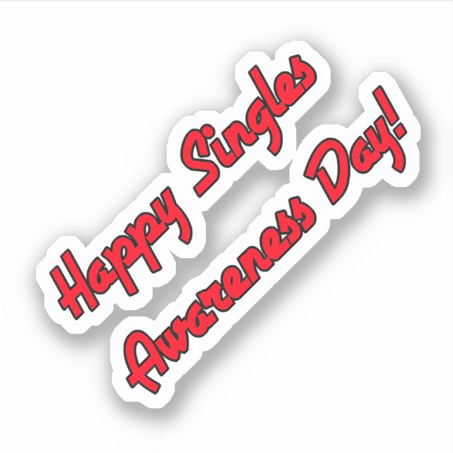 Pegatina Happy Singles Awareness Day Text Design (Anverso)