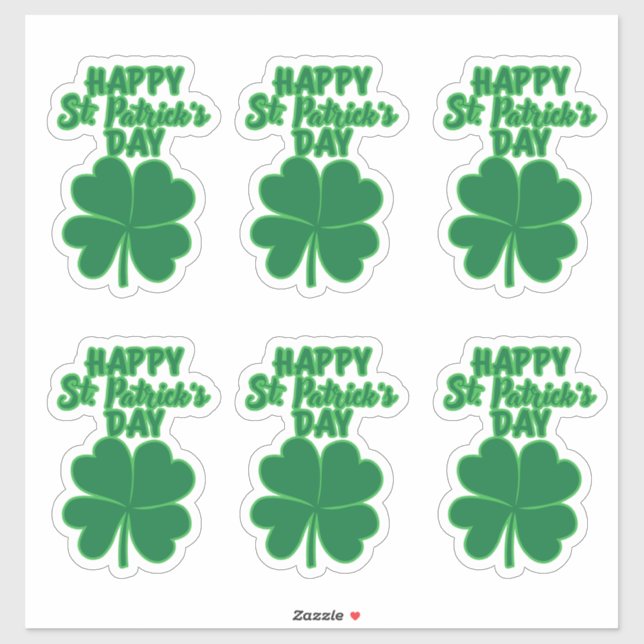 Pegatina Happy St. Patrick's Day Clover Leaf (Hoja)