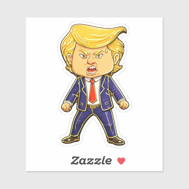 Pegatina Happy Trump Lapel Pin Chibi Cartoon Funny Meme Pop (Hoja)