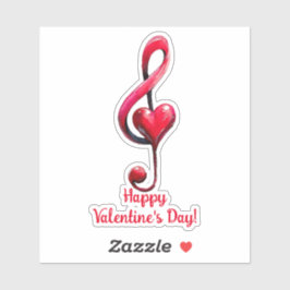 Pegatina Happy Valentine’s Day Music of Love