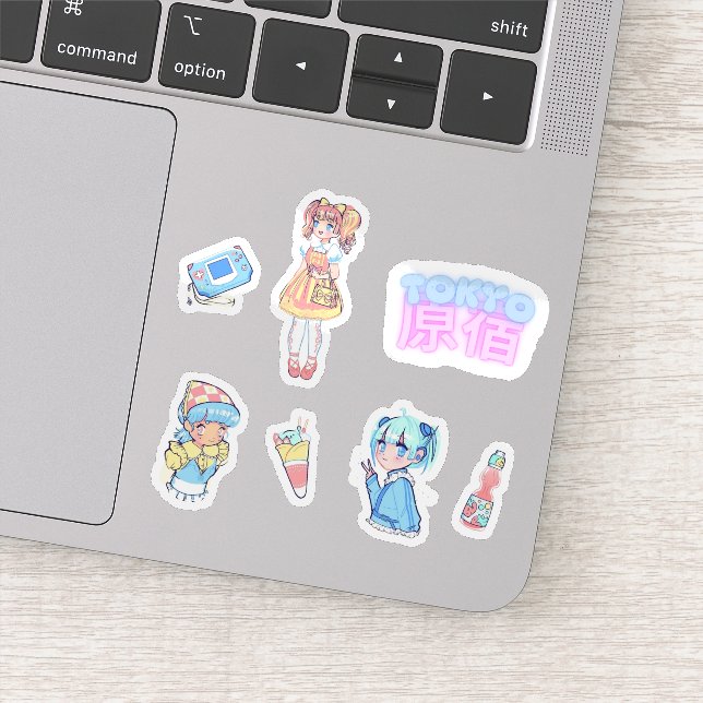 Pegatina Harajuku Anime Girl (Detalle)