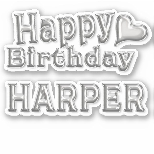 Pegatina Harper Happy Birthday silver Aufkleber Sticker (Anverso)