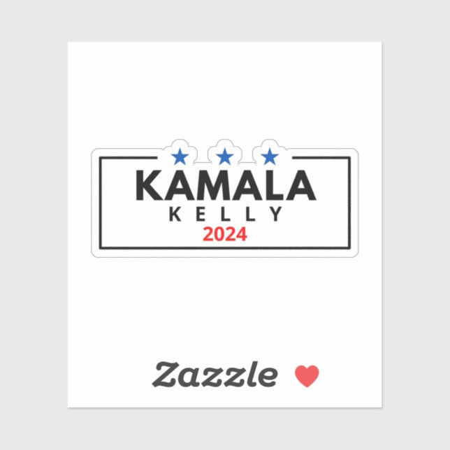 Pegatina Harris Kelly 2024 Kamala Mark Democrat VP Election (Hoja)
