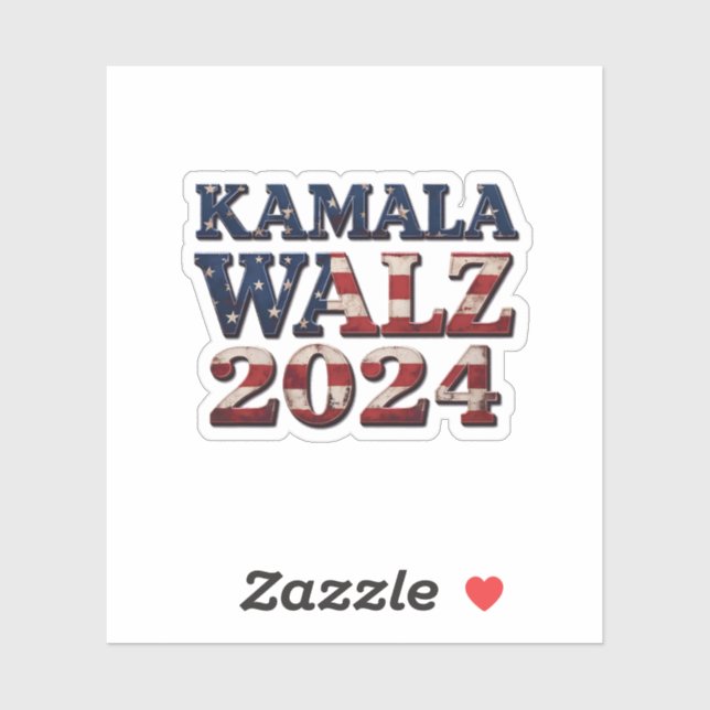 Pegatina Harris Walz 2024 Elecciones Kamala Tim Waltz (Hoja)