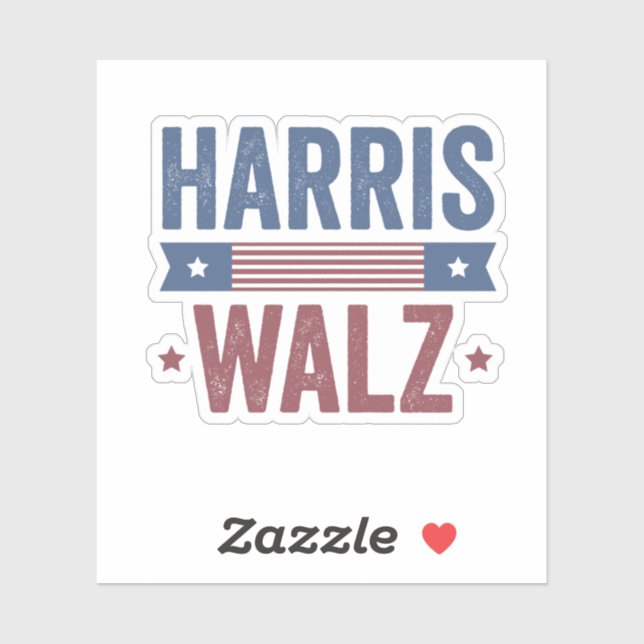 Pegatina Harris Walz 2024 Elecciones Kamala Tim Waltz Améri (Hoja)