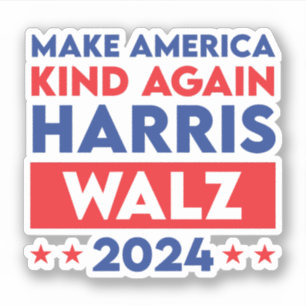 Pegatina Harris Walz 2024 hace que Estados Unidos vuelva a 
