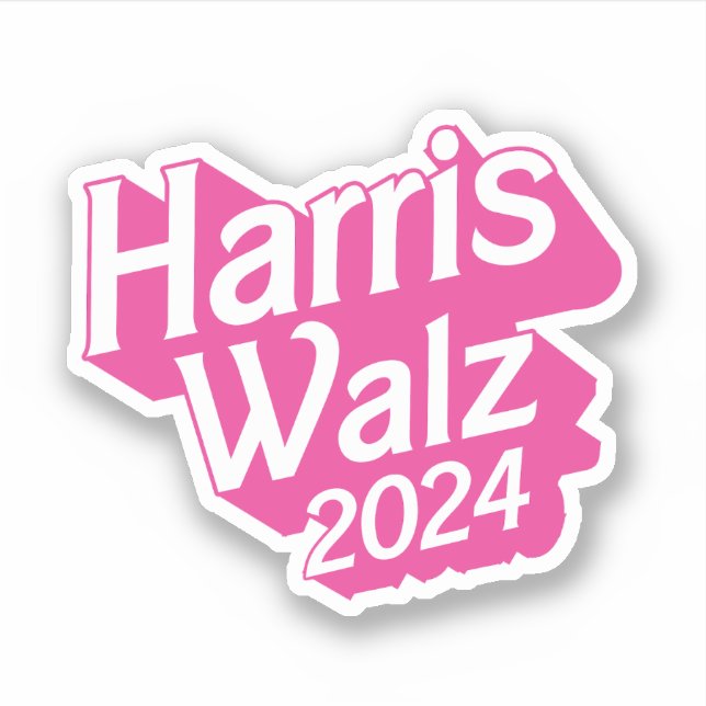 Pegatina Harris Walz 2024 Pink (Anverso)