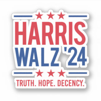 Pegatina Harris Walz '24 - Decencia de la Verdad Esperanza