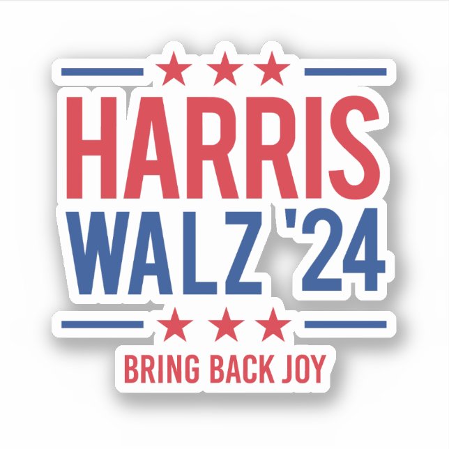 Pegatina Harris Walz '24 - Devolver alegría (Anverso)