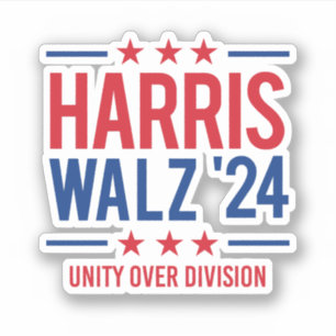Pegatina Harris Walz '24 - Unidad sobre división