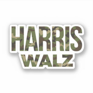 Pegatina Harris Walz Camouflage 2024