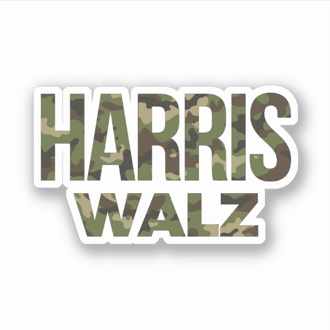 Pegatina Harris Walz Camouflage 2024 (Anverso)