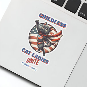 Pegatina Harris Walz Childless Cat Ladies une Hero Cat