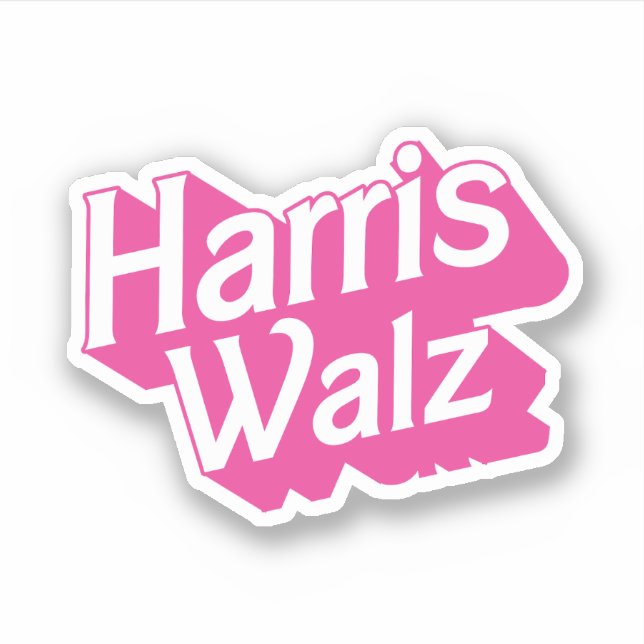 Pegatina Harris Walz Pink (Anverso)
