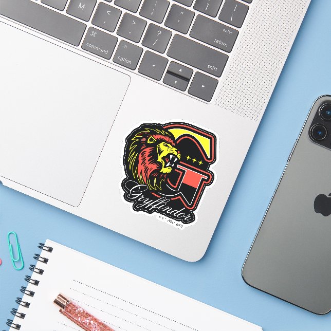 Pegatina HARRY POTTER™ | Tarjeta deportiva GRYFFINDOR™ (Ordenado portátil con iPhone)