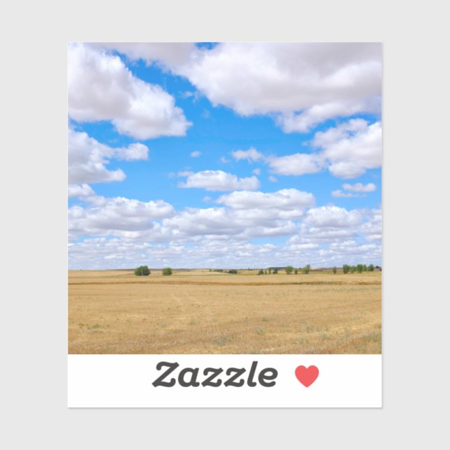 Pegatina Harvested wheat fields  (Hoja)