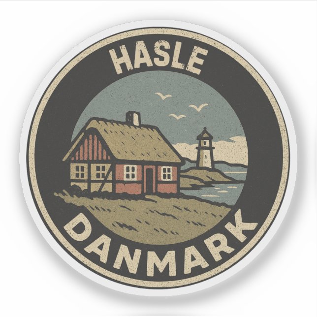 Pegatina Hasle, Dinamarca Danmark  (Anverso)