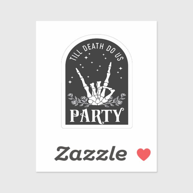 Pegatina Hasta La Muerte Fiesta Estadounidense Bachelorette (Hoja)