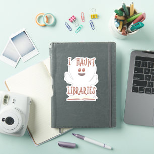 Pegatina Haunt Libraries Fun Bookish Ghost Personalizado