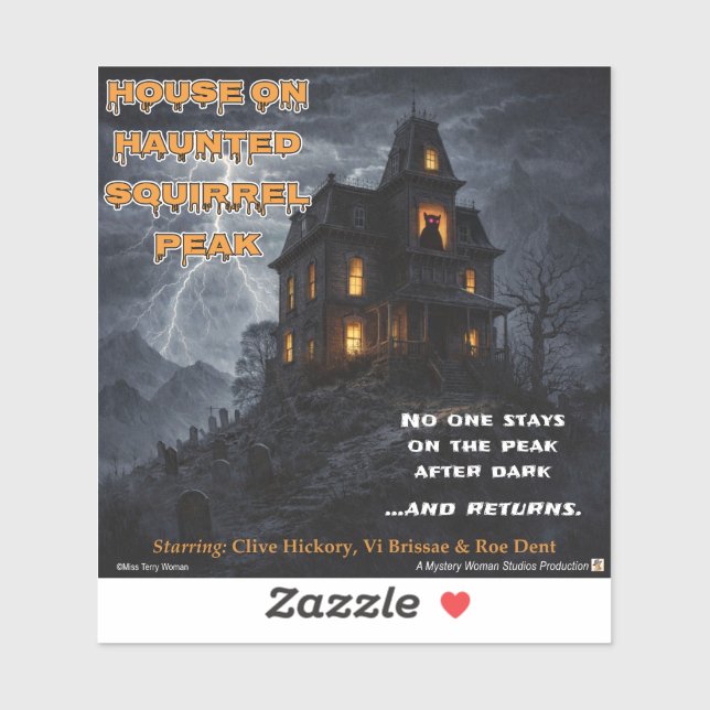 Pegatina Haunted Squirrel Peak (Hoja)