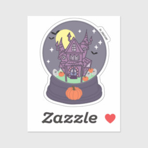 Pegatina Haunty House Snowglobe