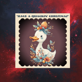 Pegatina Have a Quackin' Christmas Duck Whimsical Naughty